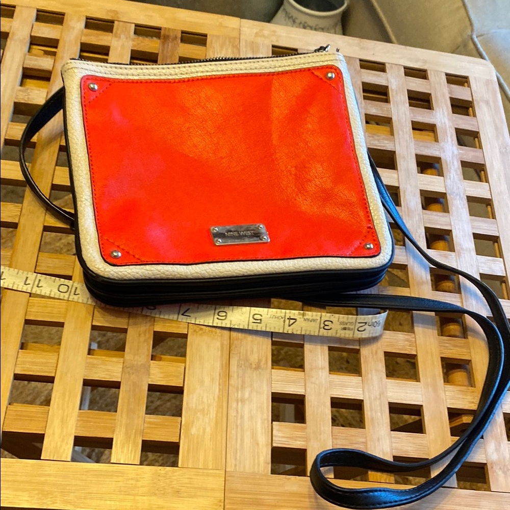 Red and Tan Crossbody Bag